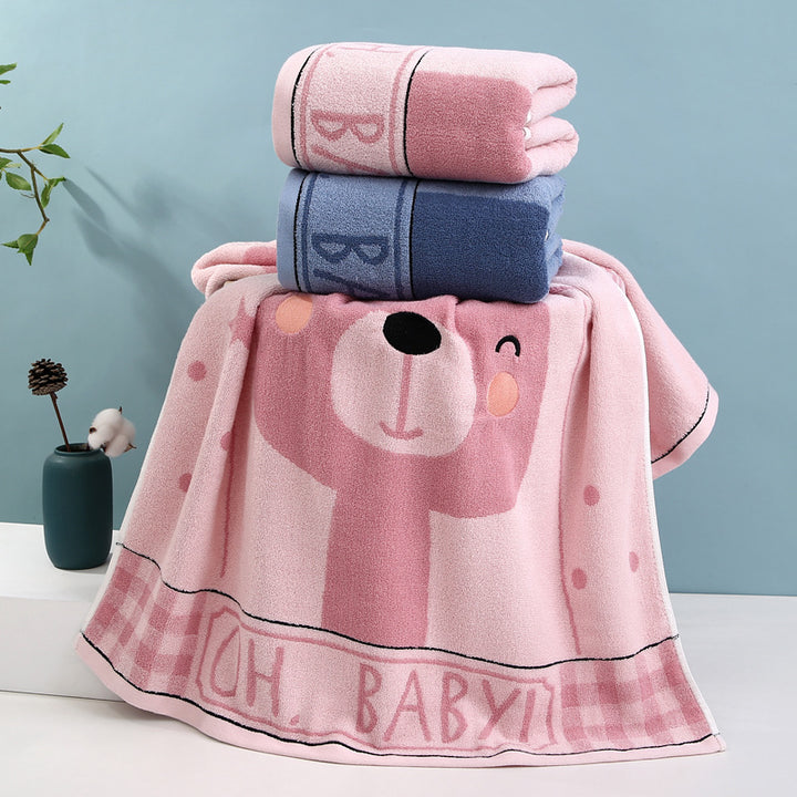 Cozy Terry Bath Towel With Cute Bear Motif Stornfield