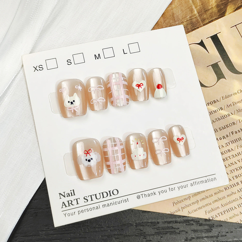 Glamorous Artificial Nails with Shimmering Design Stornfield