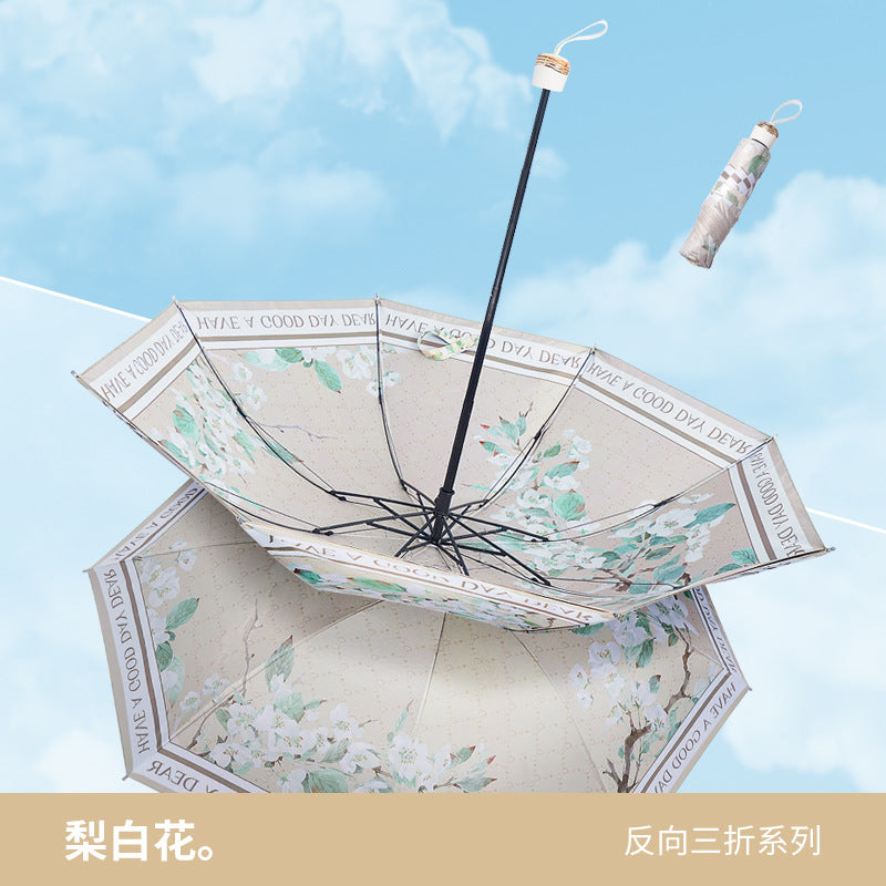 Ladies Foldable Umbrella with Reversed Design Stornfield