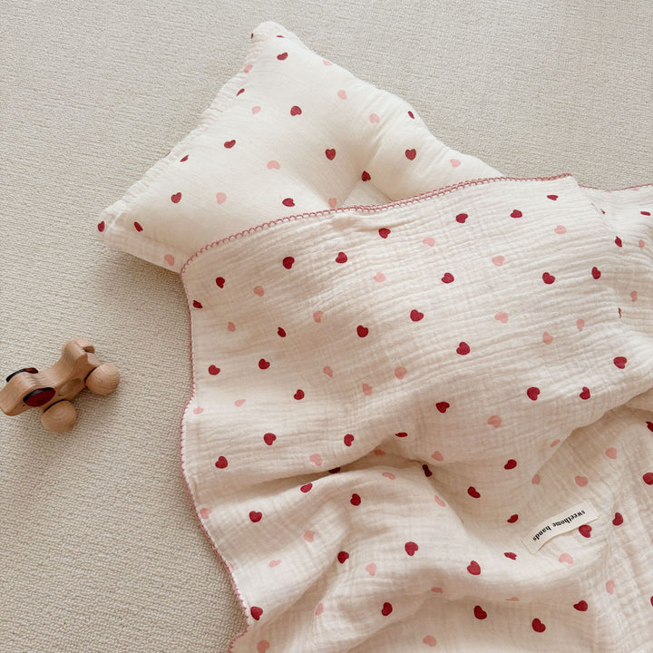 Unisex Muslin Blanket with delicate floral design and elegant ruffles Stornfield