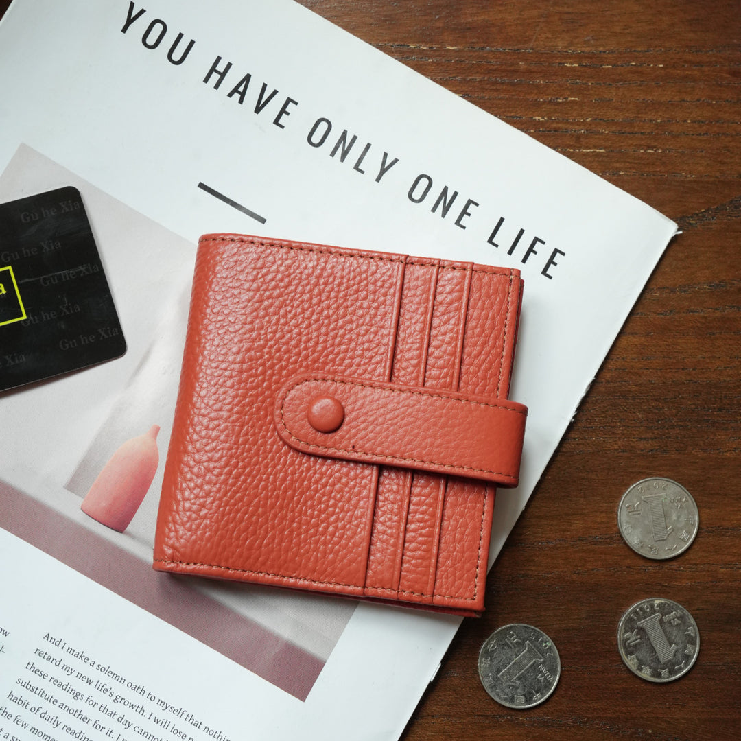Compact Textured Leather Wallet