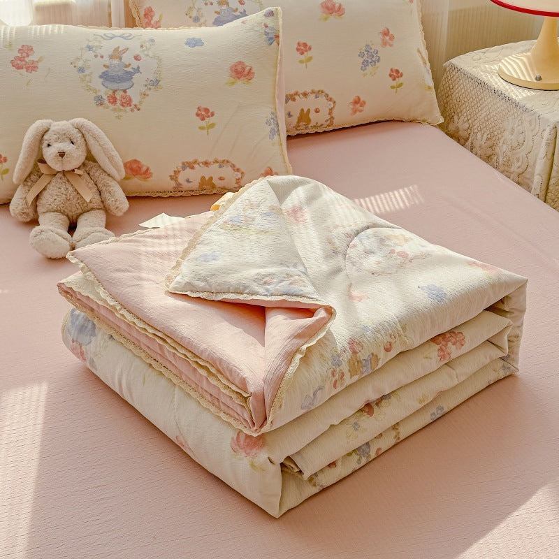 Floral Patterned Quilted Bedspread