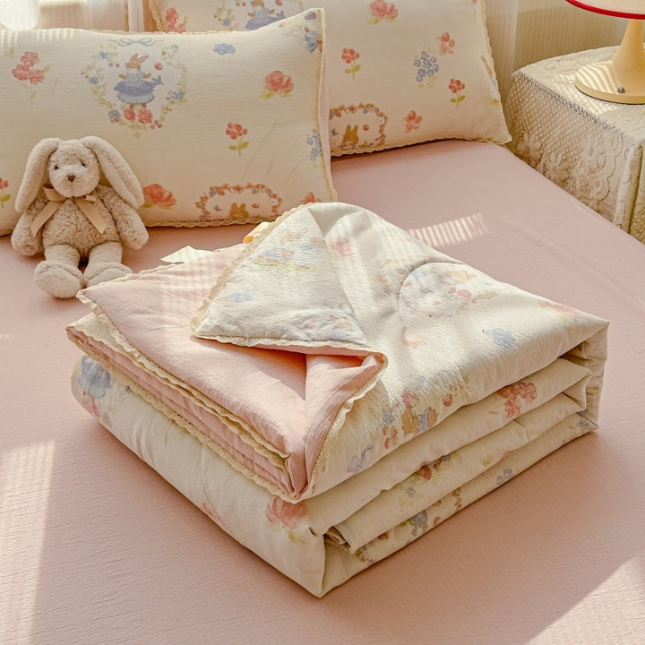 Floral Patterned Quilted Bedspread