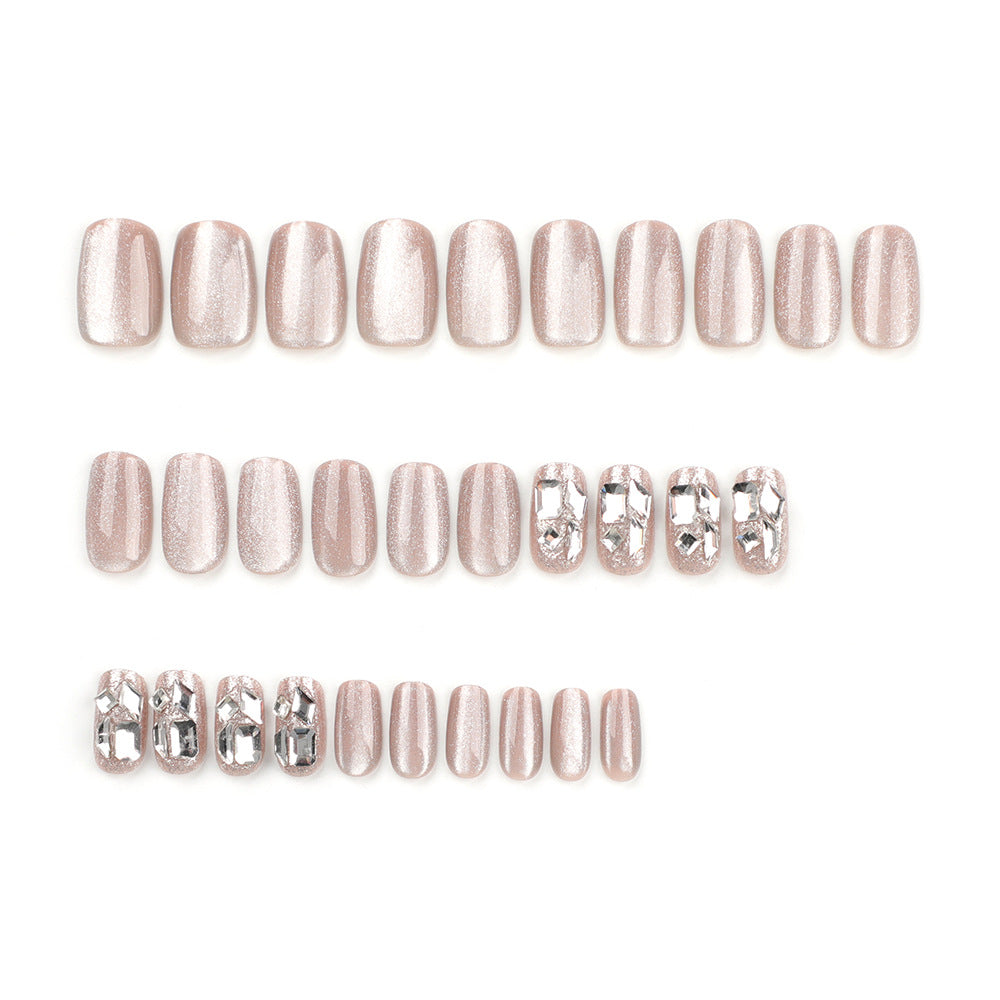 Artful nail extensions with glamorous glitter design Stornfield