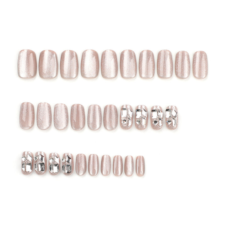 Artful nail extensions with glamorous glitter design Stornfield
