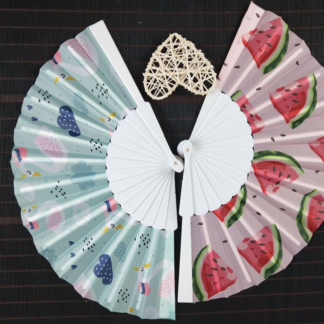 Ladies decorative fan with shimmering shell pattern Stornfield