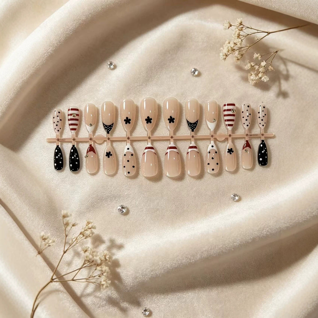 Artistic Stiletto Press-On Nail Set with Unique Patterns Stornfield