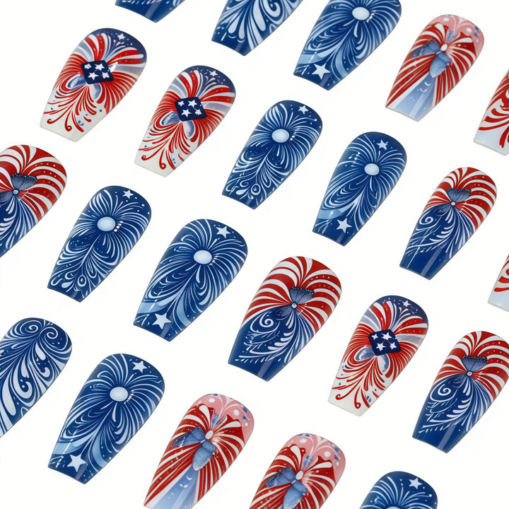 Patriotic design artificial nails Stornfield