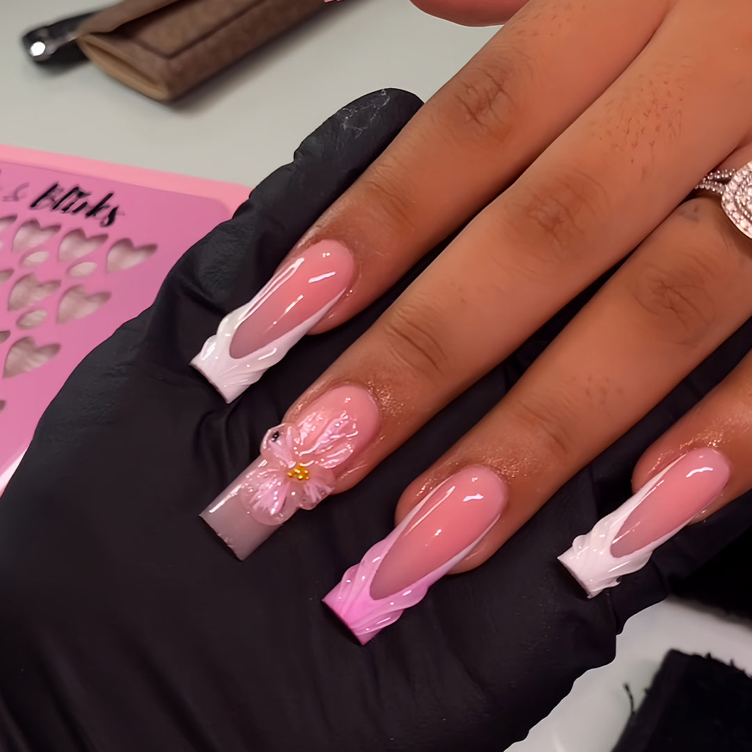 Floral-Inspired 3D Press-On Nail Art Extensions Stornfield