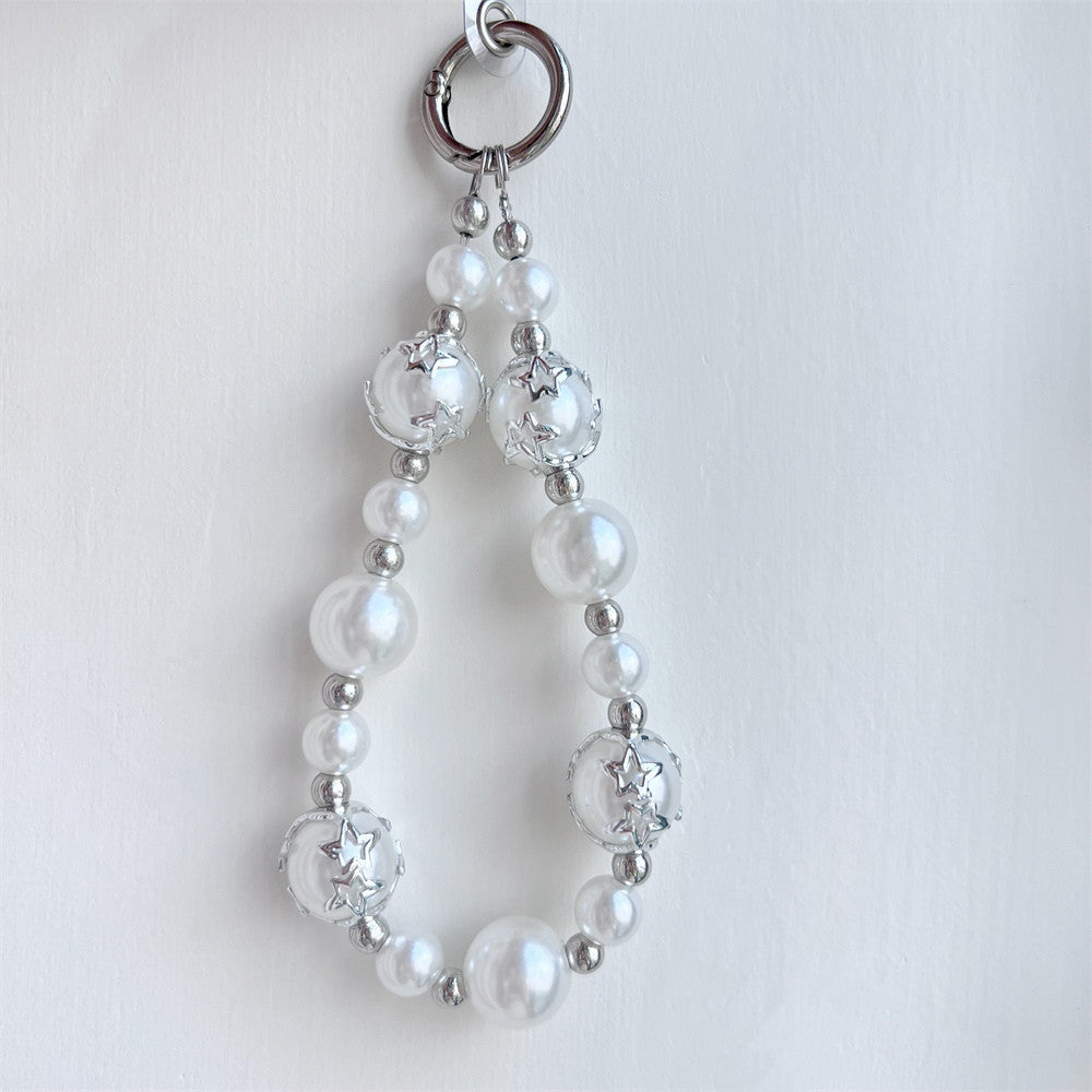 Elegant Pearl-Embellished Charm Keychain Stornfield