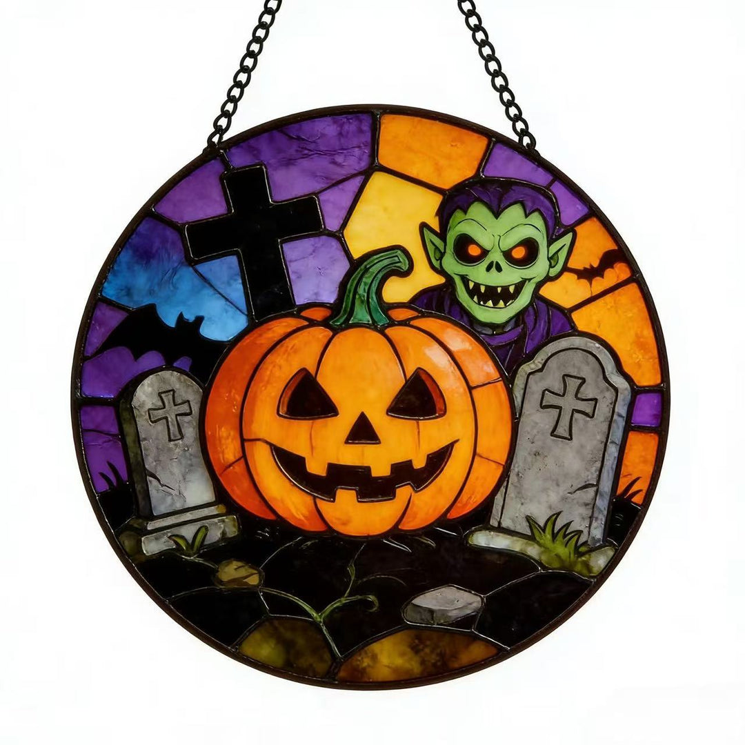 Decorative Skull Stained Glass Wall Art Stornfield