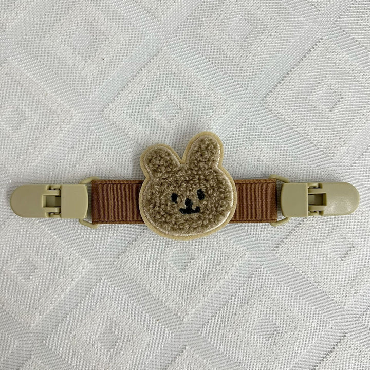 Plush Teddy Pacifier Clip with Safety Buckle and Elastic Strap
