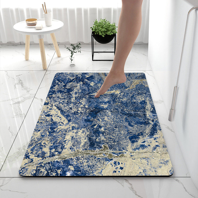Soft Print Abstract Marble Bath Mat Stornfield
