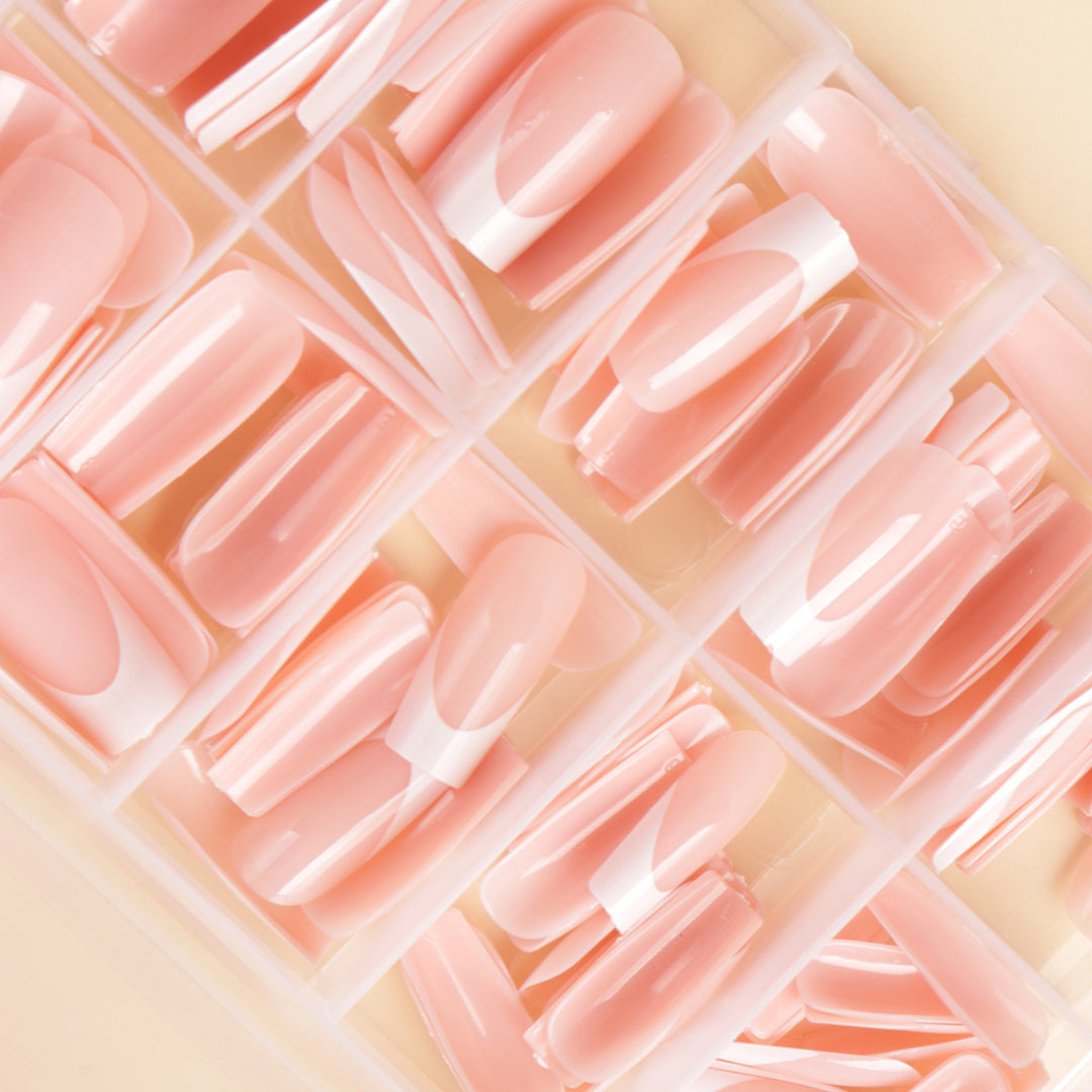 Premium Long-Length French Tip Press-On Nail Set Stornfield