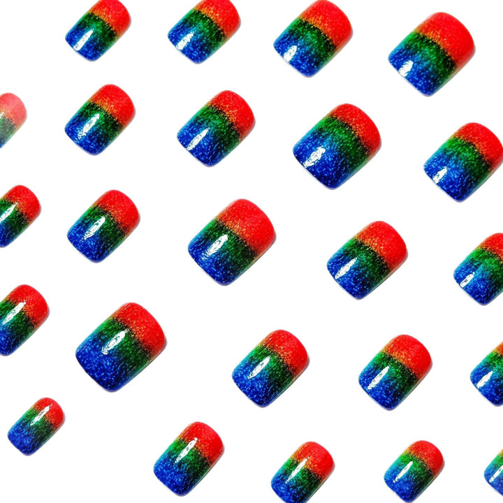 Creative Gradient Colorful Nail Art with Glitter Effects Stornfield