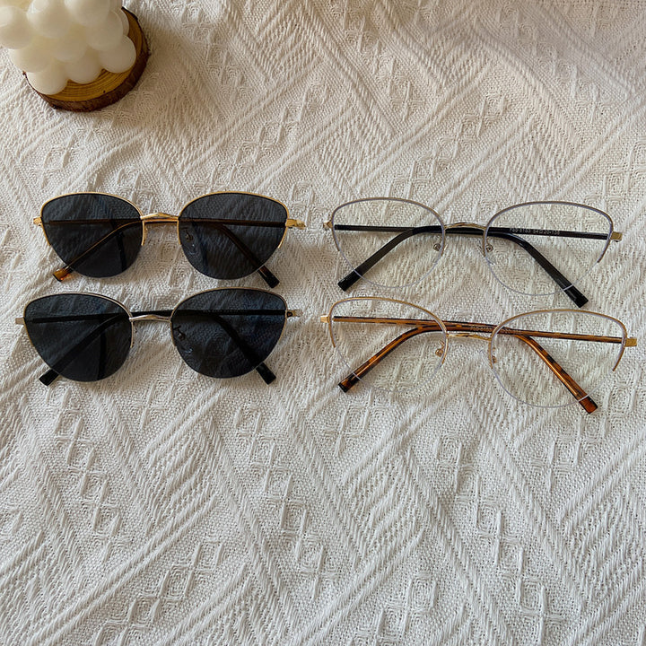 Fashionable Cat-Eye Sunglasses with Fine Metal Frame Stornfield