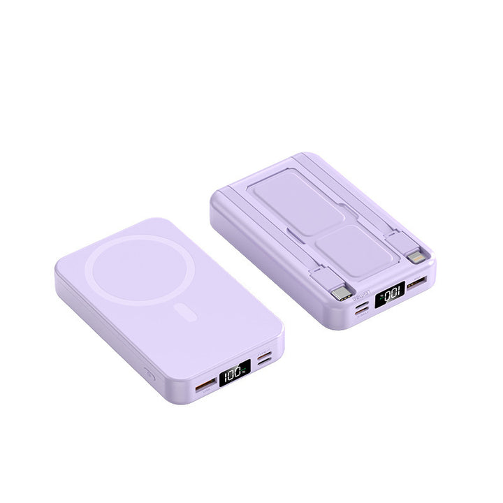 Portable power bank with integrated Qi charging function and digital capacity display Stornfield