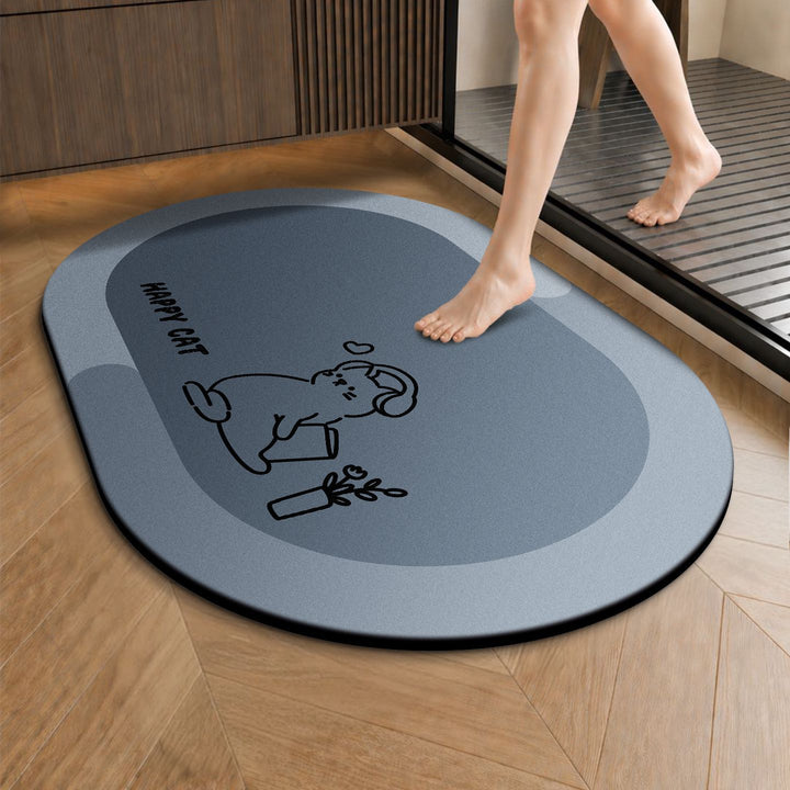 Funny Cartoon Cat-Themed Anti-Slip Bath Mat