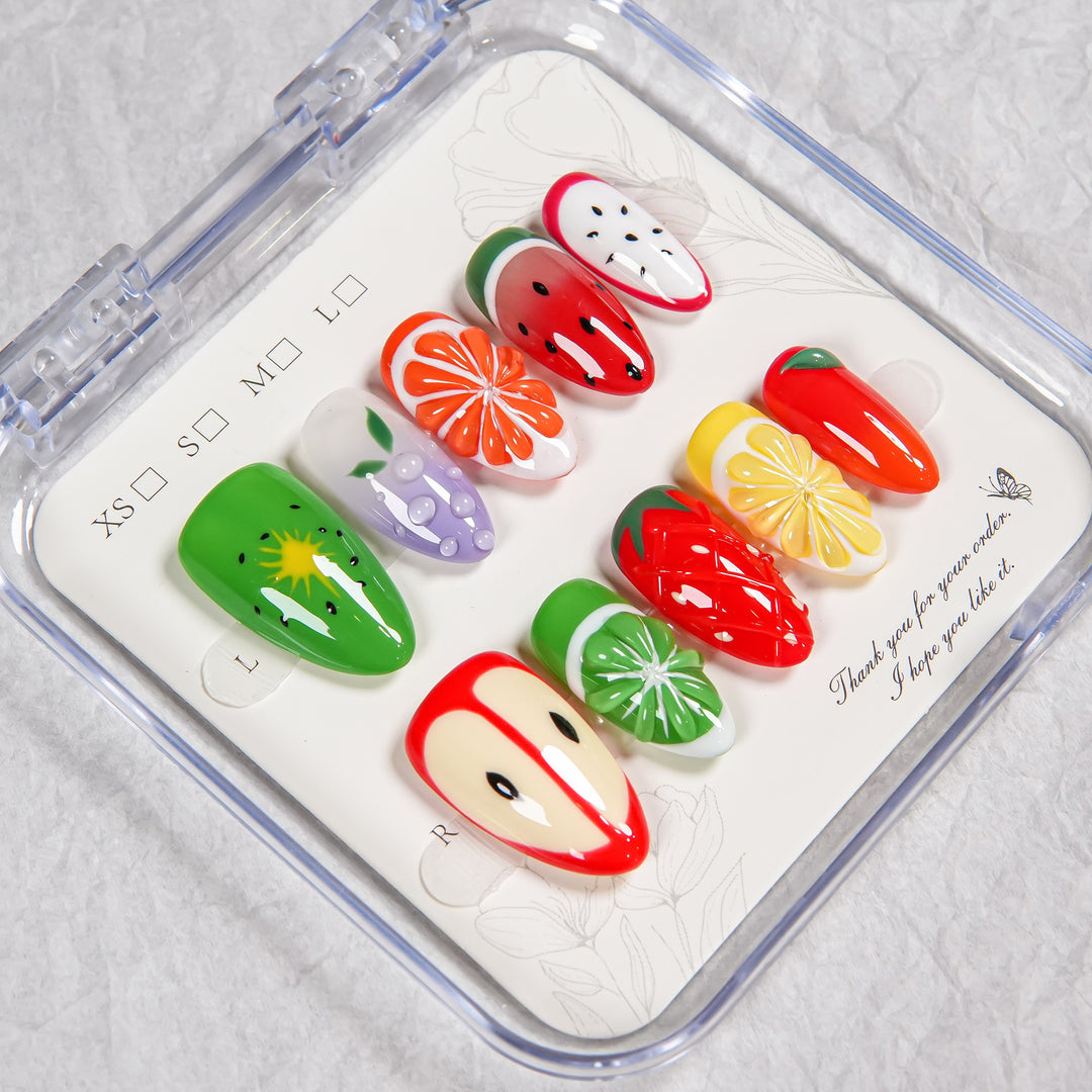 Fruit-Themed Press-On Nail Set