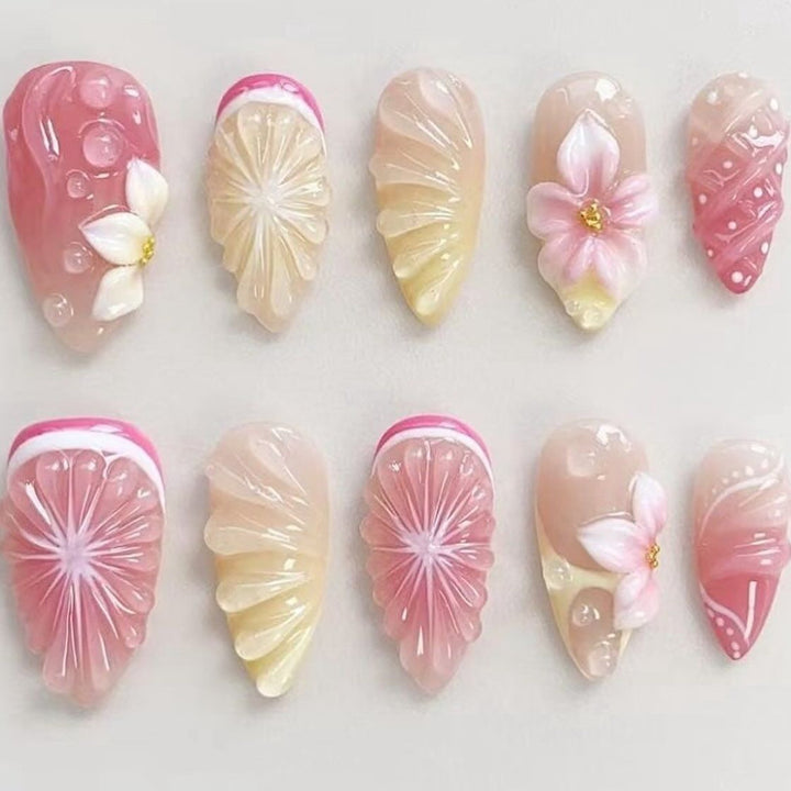 Artificial nails in spring floral and fruit design Stornfield