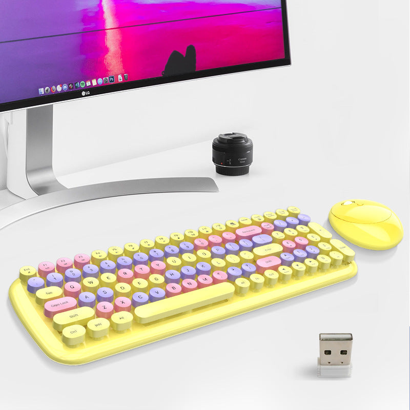 Retro Style Wireless Keyboard and Mouse Set Stornfield