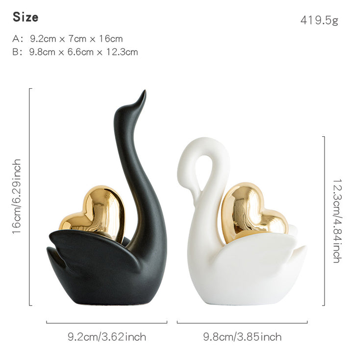Elegant and romantic swans decorative figure Stornfield