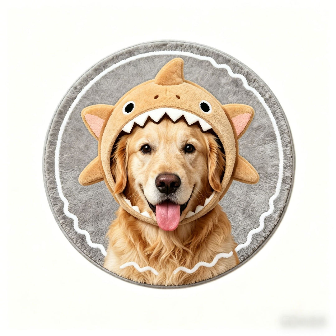 Playful Dog-Themed Round Area Rug