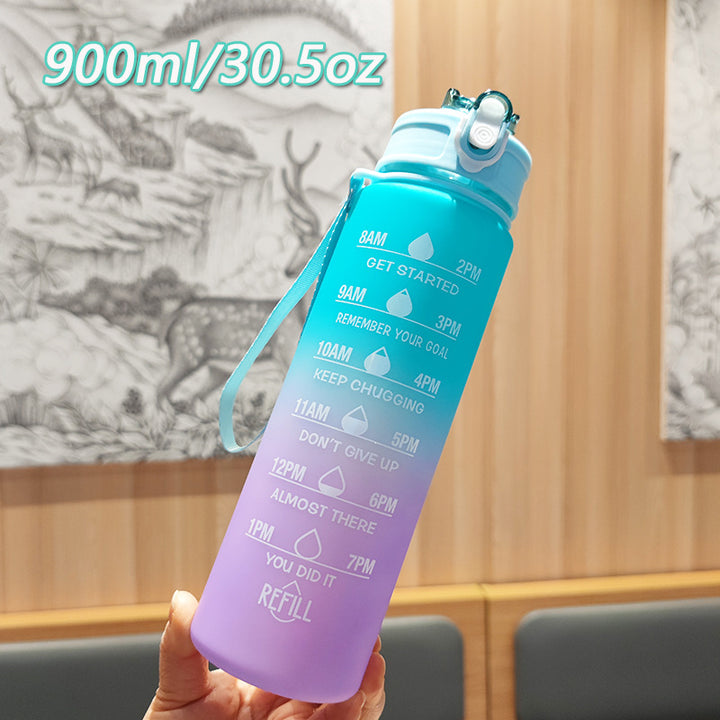 Women Motivating Water Bottle with Integrated Time Markers Stornfield