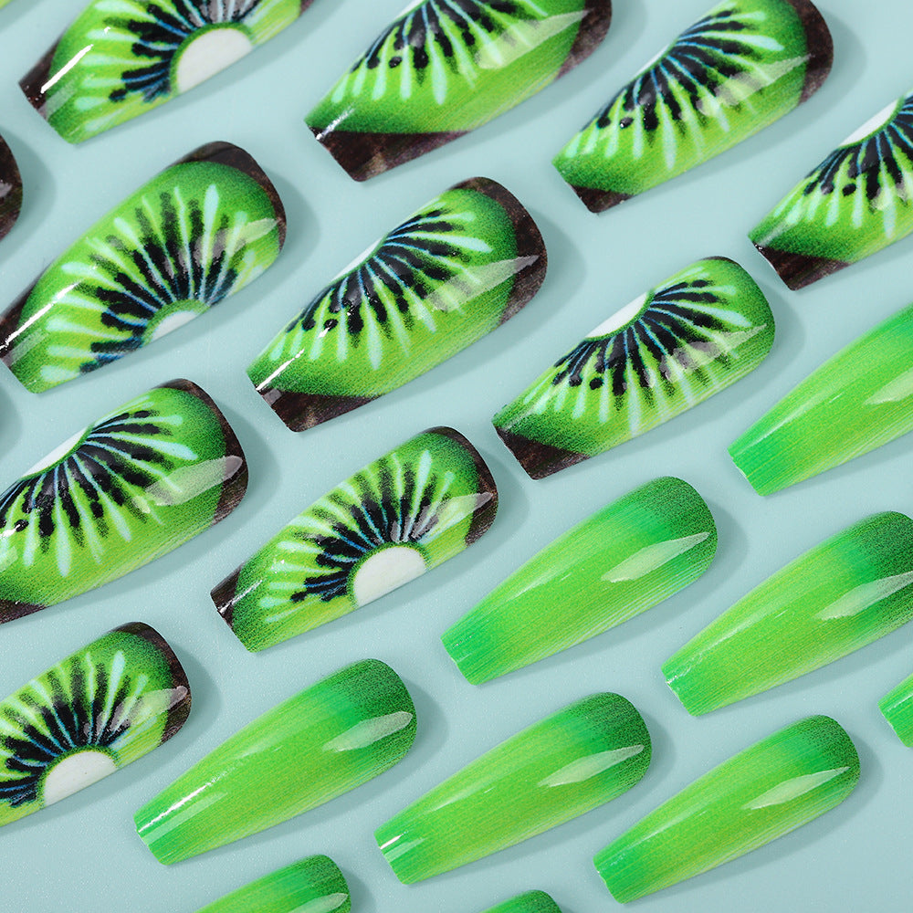Creative artificial nails with kiwi motif Stornfield