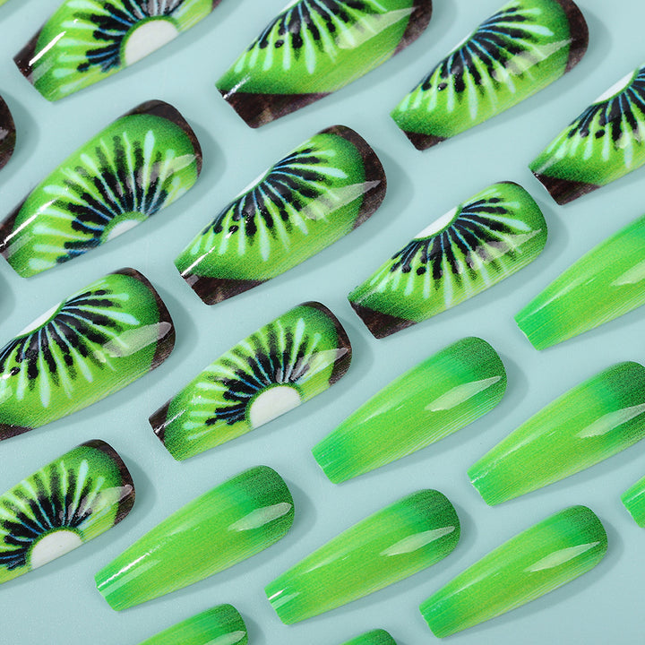 Creative artificial nails with kiwi motif Stornfield