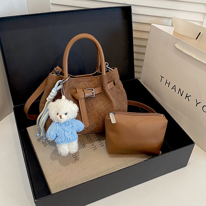 Vintage-Style Textured Handbag