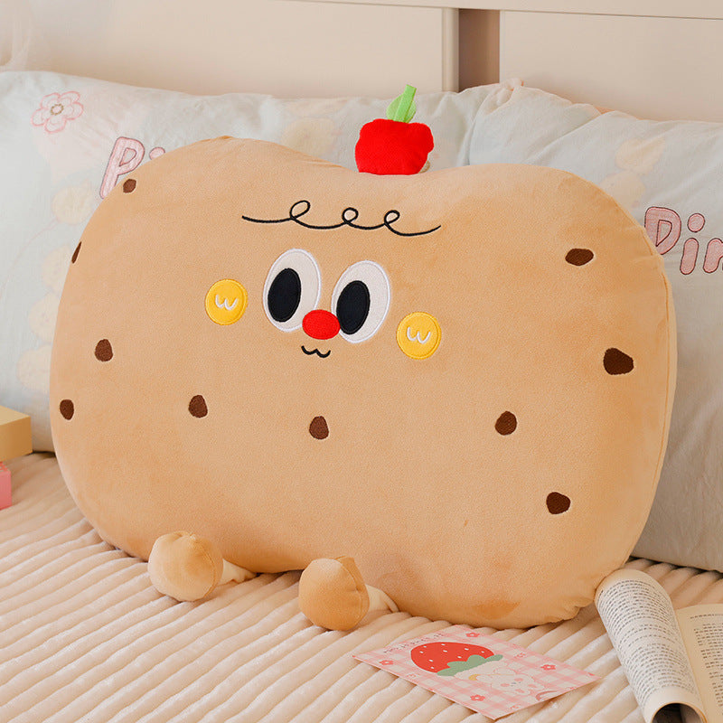 Plush pillow in cookie shape with cute face Stornfield