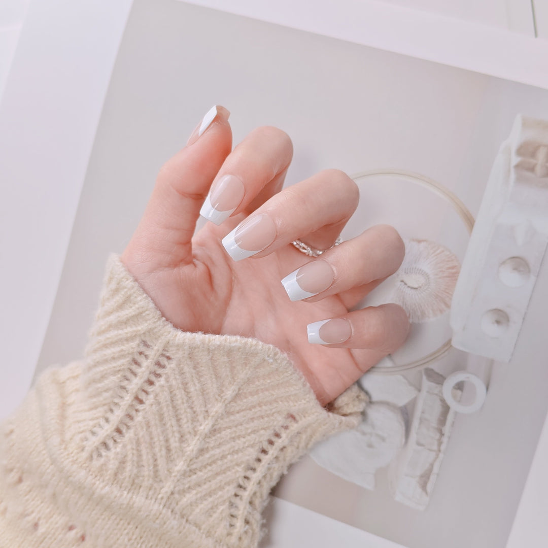 Elegant French Tip Press-On Nails Stornfield