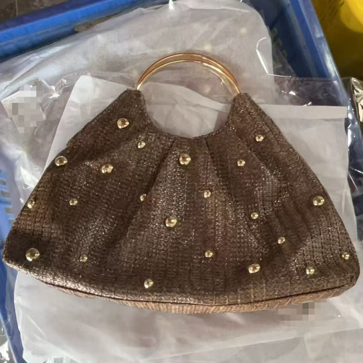 Textured Metallic Evening Handbag