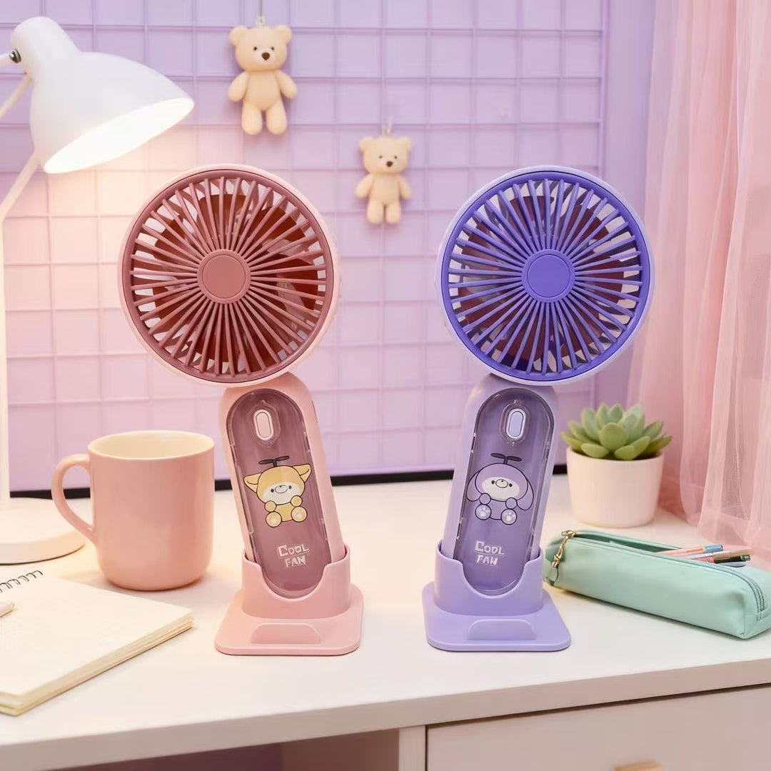 Women's Portable Hand Fan with Flexible Tilt Function and USB Charger Stornfield