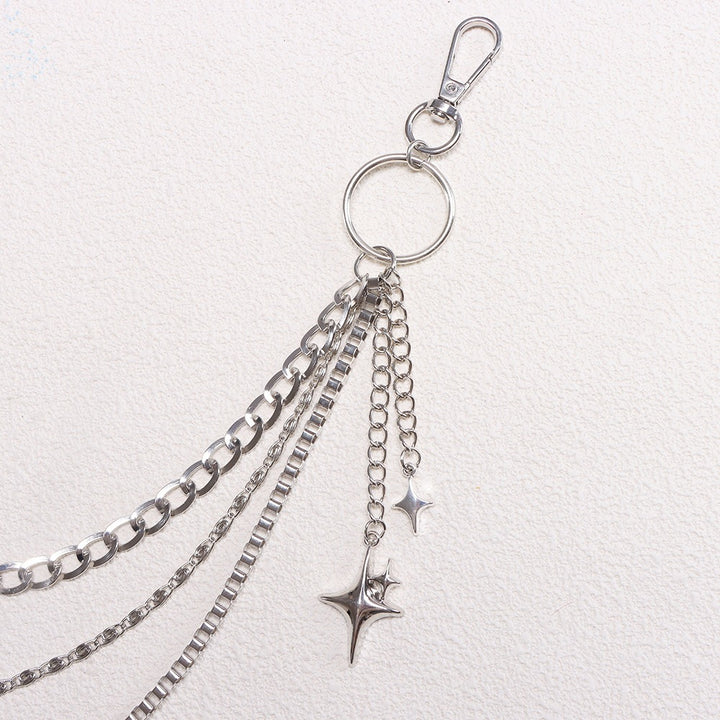 Fashionable keychain chain with sparkling stars Stornfield