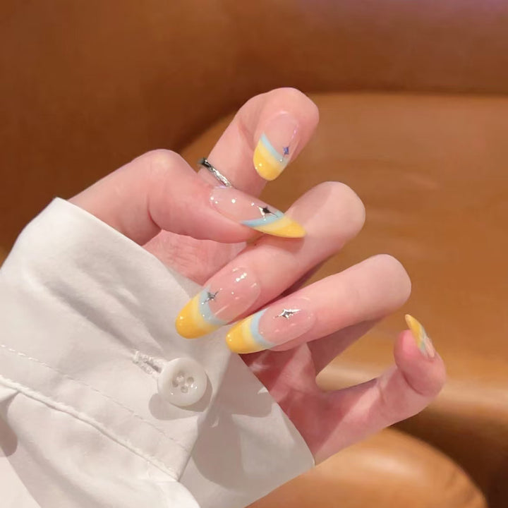 Stylish Press-On Nail Set with Unique Colorful Design Stornfield