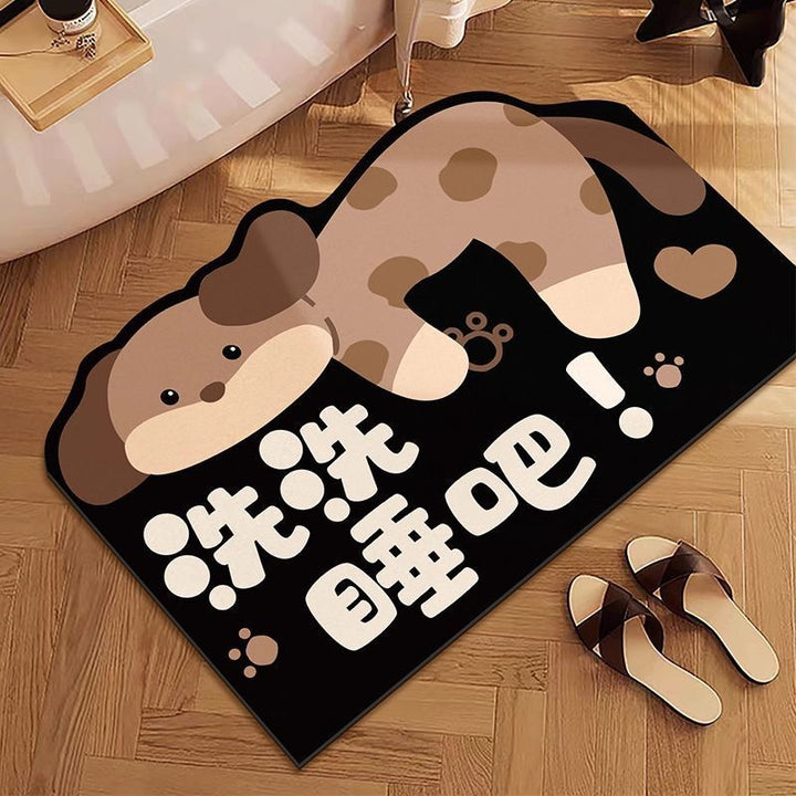 Cat-Themed Cartoon Bath Mat