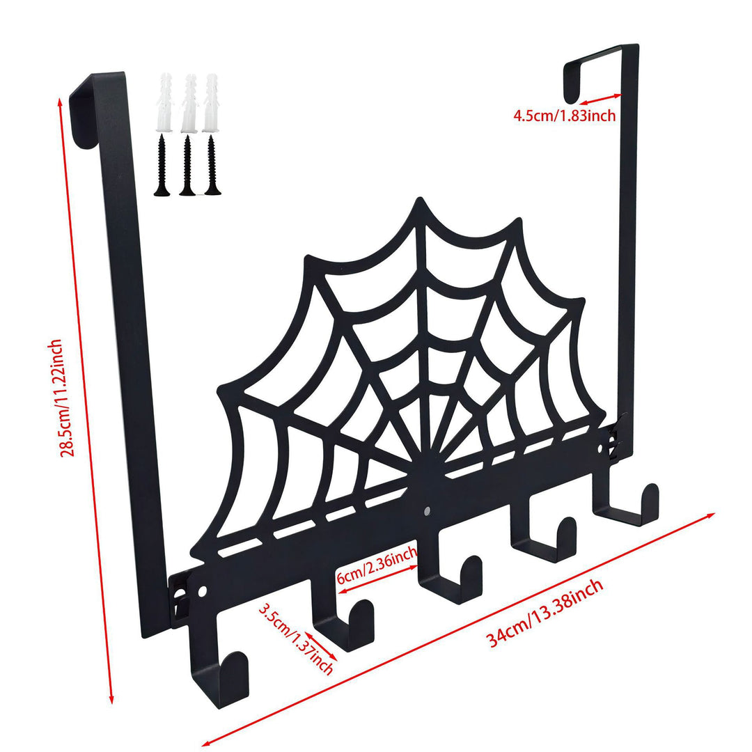 Spider Web-Themed Wall Hook Rack