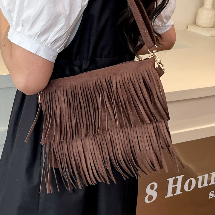 Fringe Suede Crossbody Bag