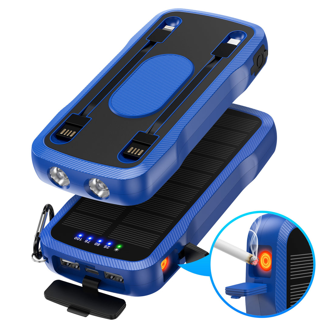 Solar charger with integrated USB ports and LED lamps Stornfield
