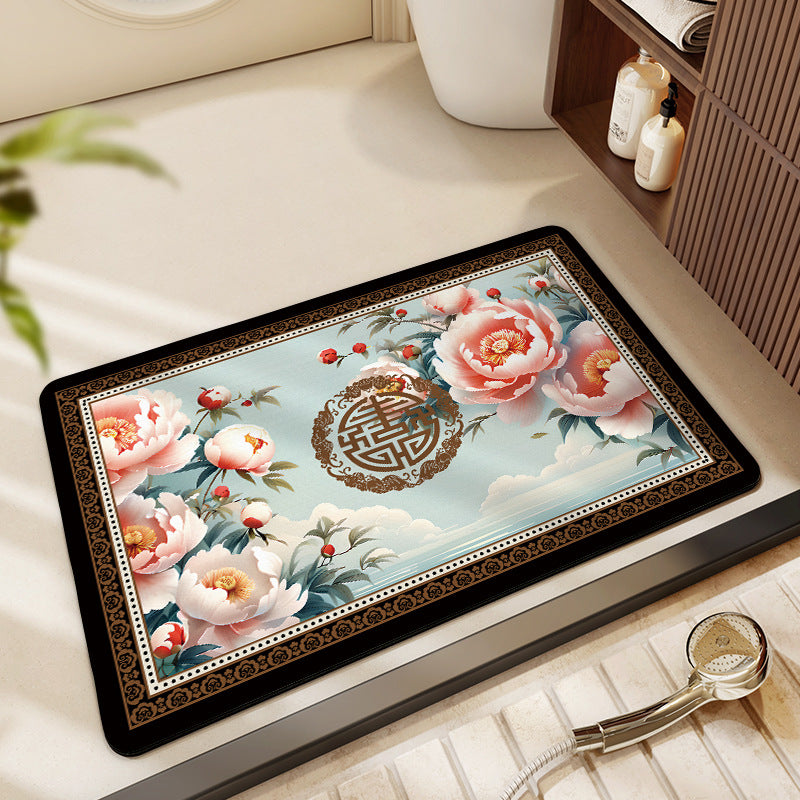 Artistic Floral Bath Mat Stornfield