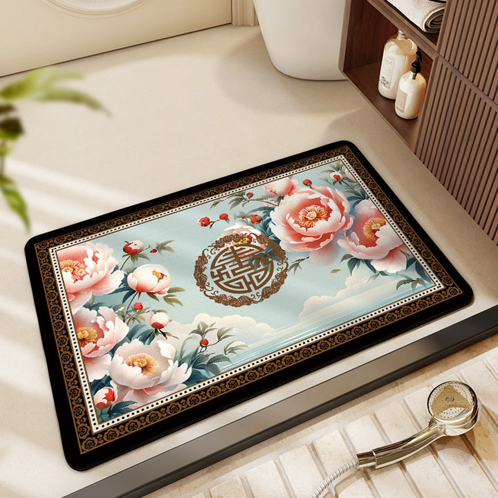 Artistic Floral Bath Mat Stornfield