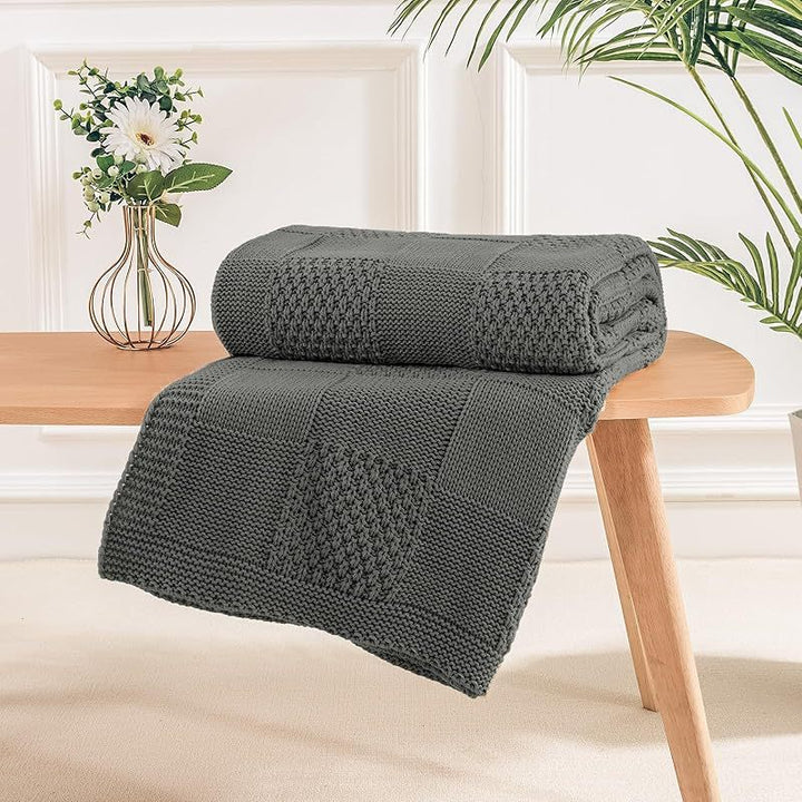 Textured Knit Throw Blanket