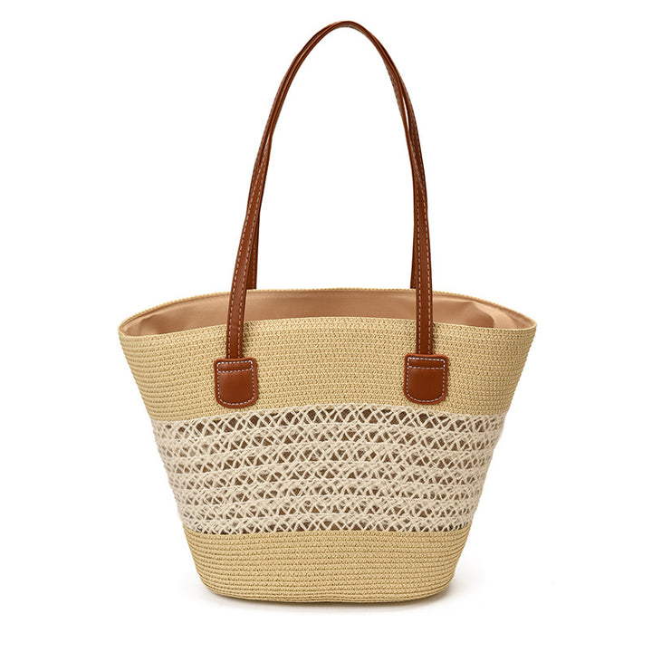 Woven Straw Beach Tote Bag