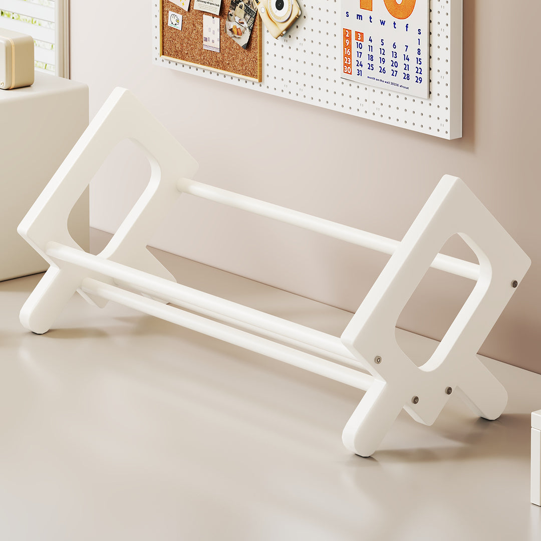 Angled Bamboo Desktop Book and Magazine Rack with Non-Slip Rods