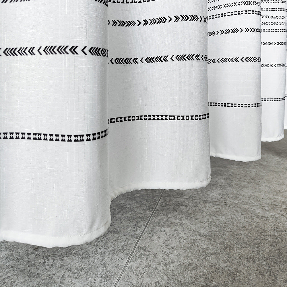 Textured Striped Shower Curtain Stornfield