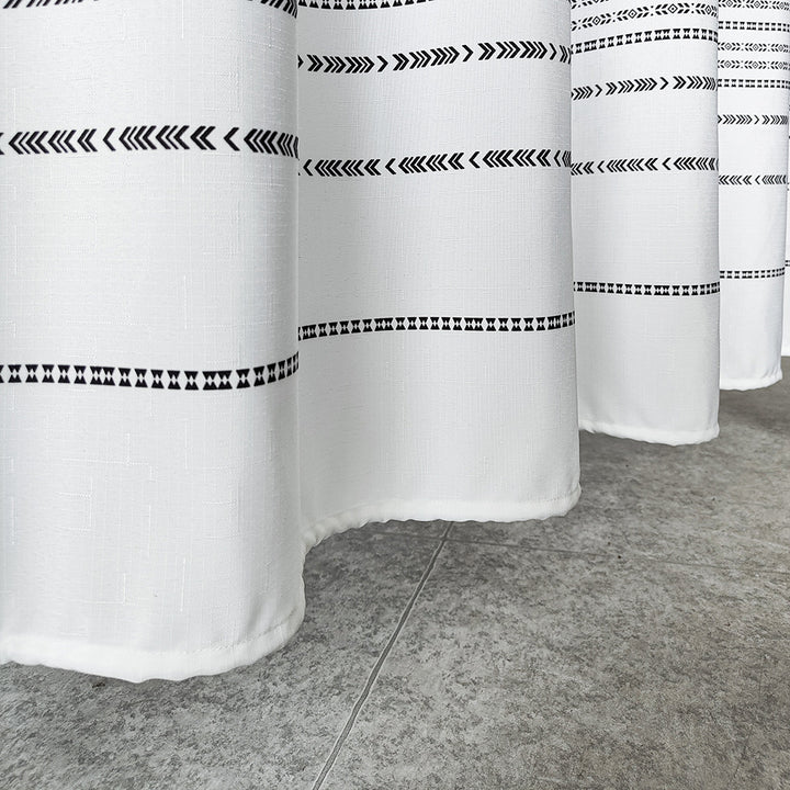 Textured Striped Shower Curtain Stornfield