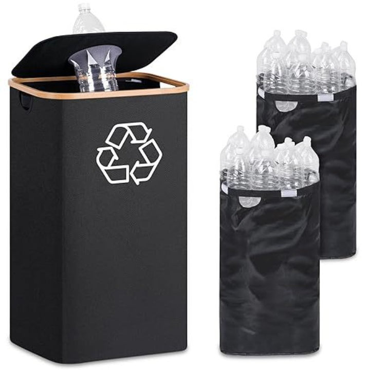 Elegant recycling bin with removable lid and compartments Stornfield