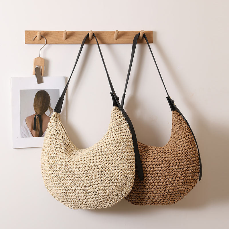 Handmade Hobo Bag Made of Natural Raffia Material Stornfield